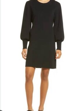 Brand new with tags!!Tommy Bahama Black Long Sleeve Puff-Sleeve Knit Dress
